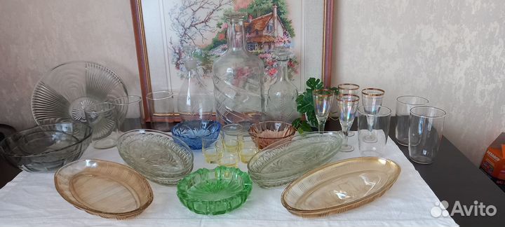 Стекло цветное и прозрачное СССР (винтаж)