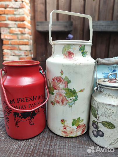 Бидончик молочный розы