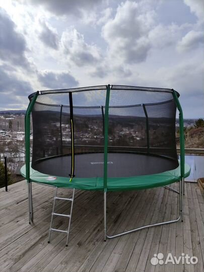 Батут премиум 14FT с внутренней сеткой и лестницей