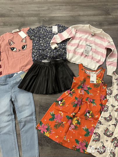 Пакет новых вещей для девочки hm 110-116