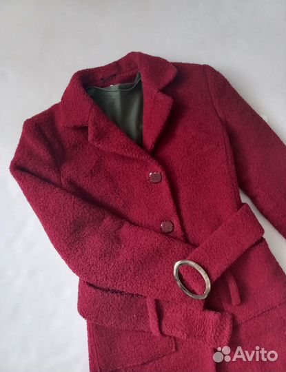 Пальто женское демисезонное 46 48 бордо