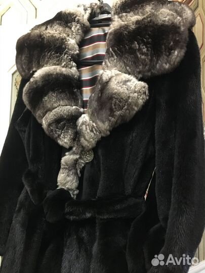 Шуба норковая с шиншиллой. Италия