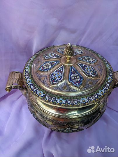 Супница Серебряная с Эмалями