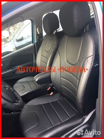 Чехлы Renault Kaptur из экокожи чёрные Классика