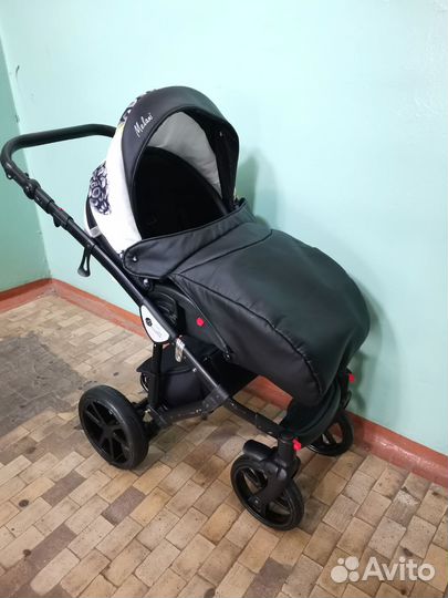 Коляска 2 в 1 Sevillababy Melani черная экокожа