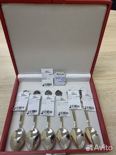 Серебряные чайные ложки 925 проба(новый набор)