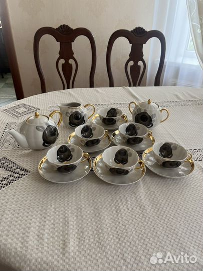 Сервиз чайный черная роза Дулево