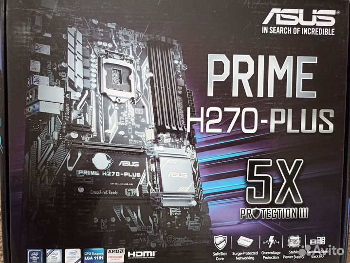 Материнская плата Asus prime z270 p + процессор