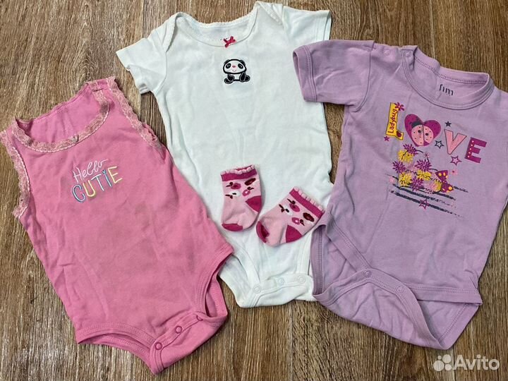 Боди для девочки 9-12 мес пакетом