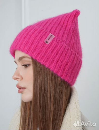 Новая шапка с ушками вязаная зимняя утепленная