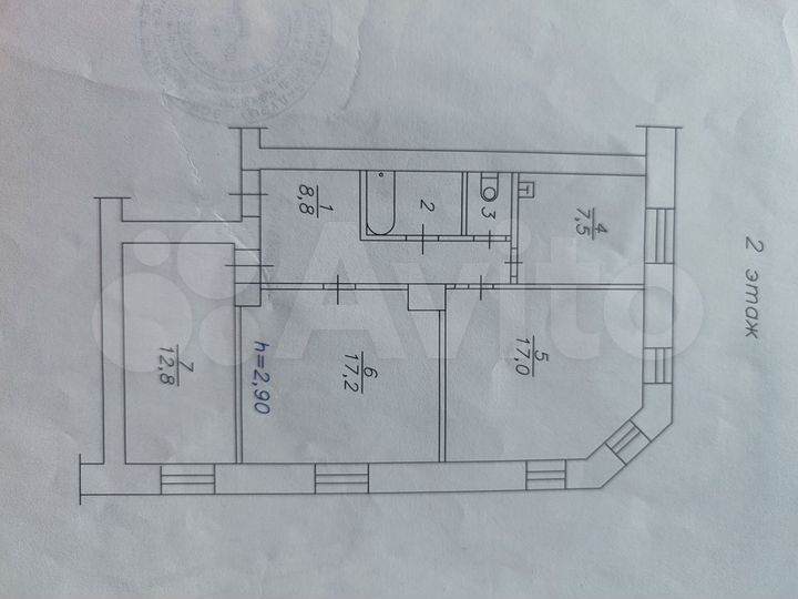 3-к. квартира, 67,9 м², 2/4 эт.