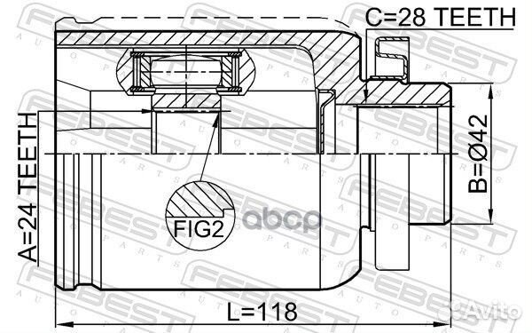 ШРУС внутренний правый 24X42X28 mitsubishi gran