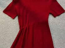 Платье красное zara 44/S трикотажное