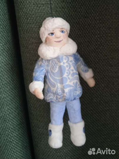 Дедушка Мороз из ваты Гжель