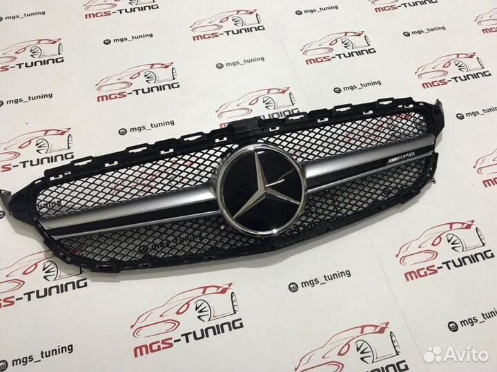 Решетка Mercedes Рест C63 W205 Chrome бз AMG Дистр