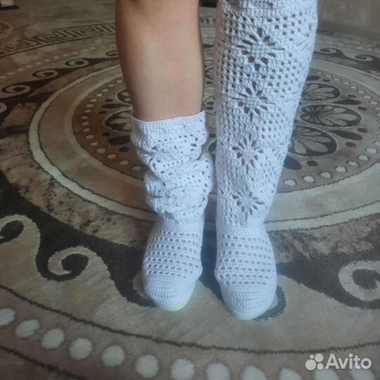 Вязаные сапожки