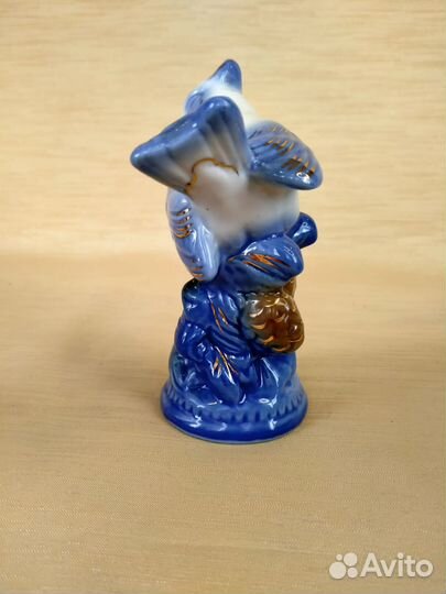 Фарфоровая статуэтка Синица Старая Гжель