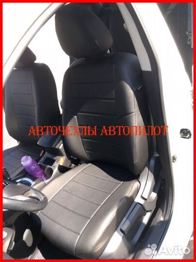 Чехлы Автопилот Nissan Qashqai 2 из экокожи чёрные