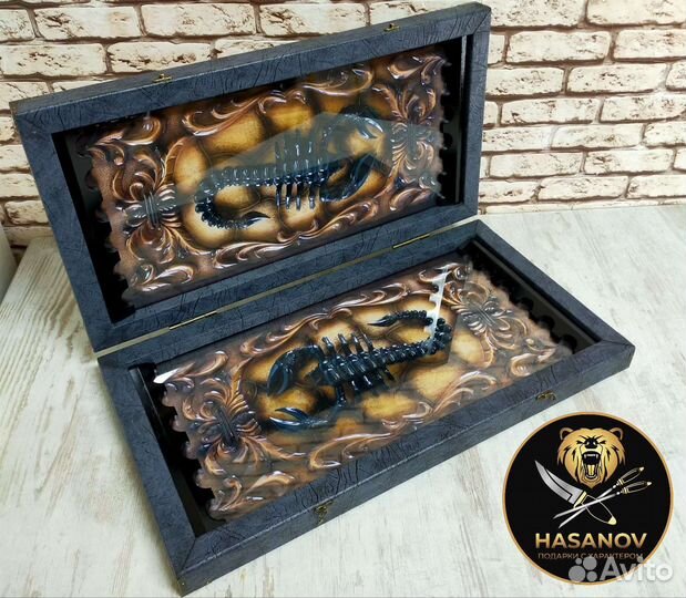 Нарды ручной работы со стеклом