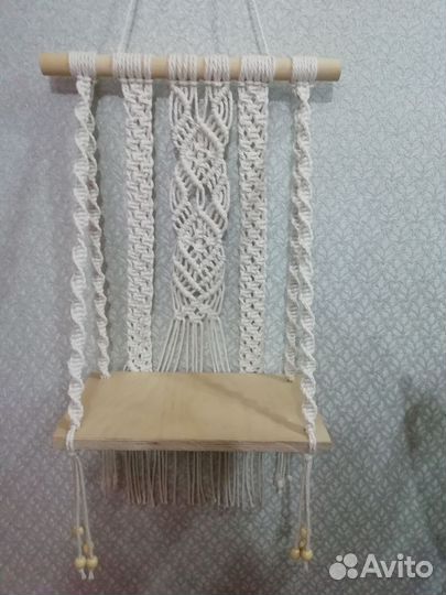 Полка макраме из хлопкового шнура
