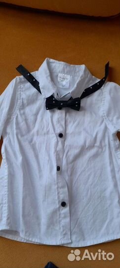 Сорочка Рубашка детская белая с бабочкой