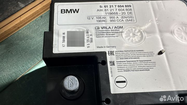 Аккумулятор agm 105 ah BMW