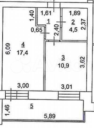 1-к. квартира, 45 м², 3/4 эт.