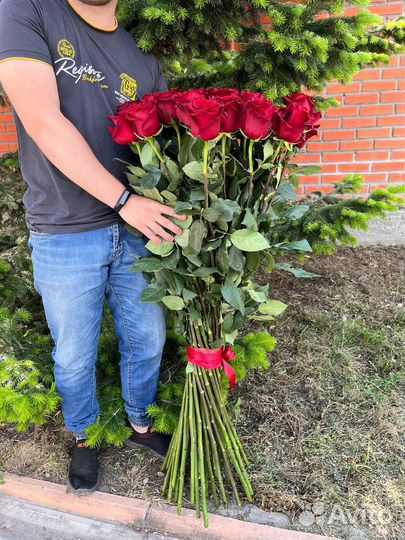 Метровые розы 100см Эквадор премиум