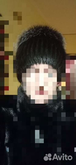 Шапка норковая вязаная женская