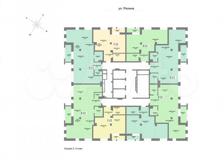 2-к. квартира, 68,8 м², 5/31 эт.