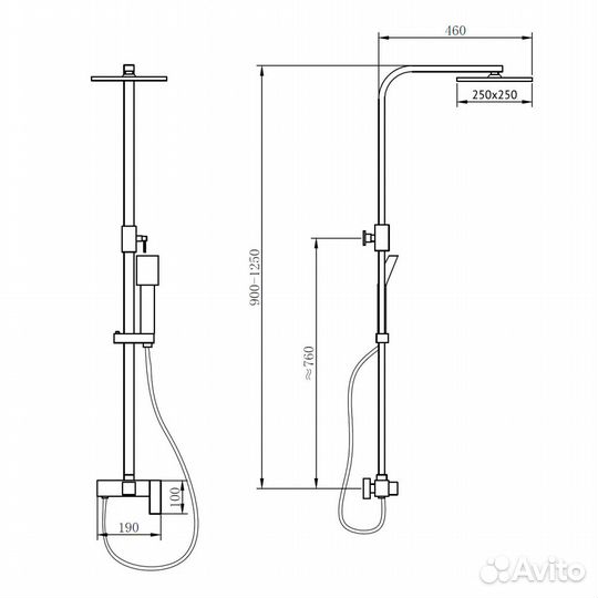 Душевая система abber Daheim AF8220 хром