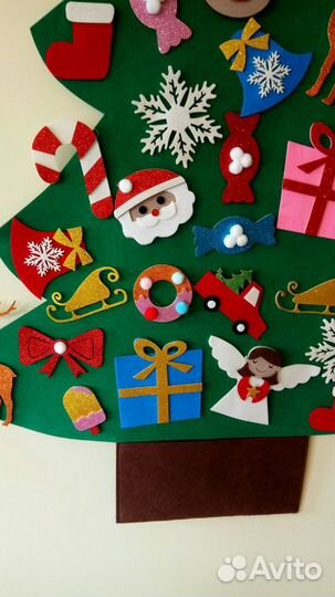 Елка искусственная 95 см на стену. Фетр