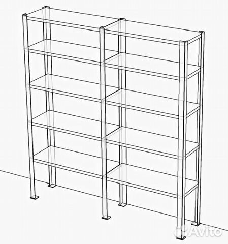 Стеллаж двойной металлический