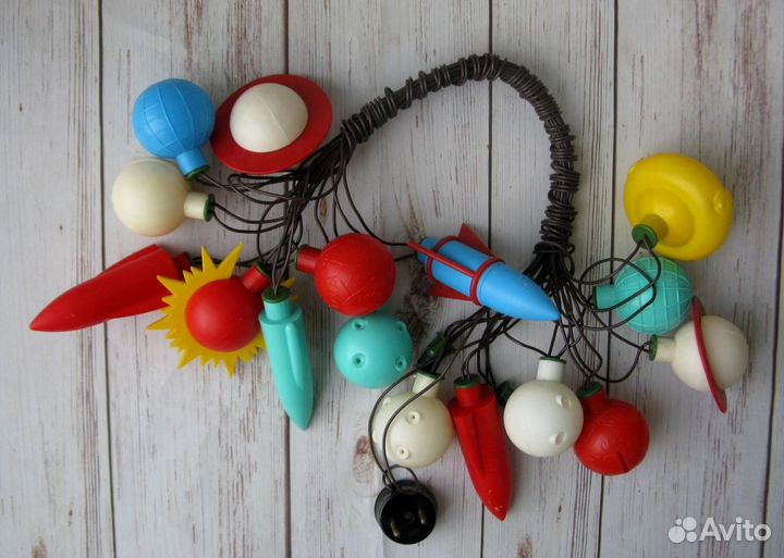 Гирлянда ёлочная Космос рабочая некомплект СССР