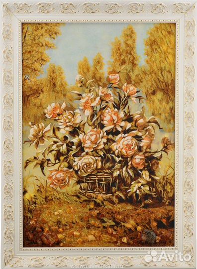 Картина из янтаря - Розы Array