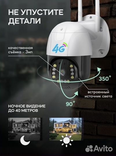 Камера видеонаблюдения 4G (сим-карта )