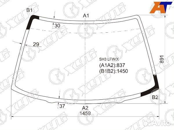 Стекло лобовое honda civic