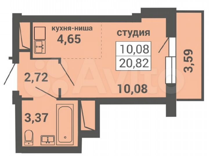 Квартира-студия, 20,8 м², 11/14 эт.