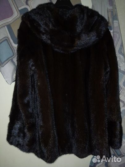Шуба норковая с капюшоном