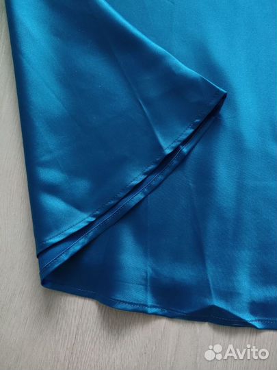 Новое голубое платье-комбинация