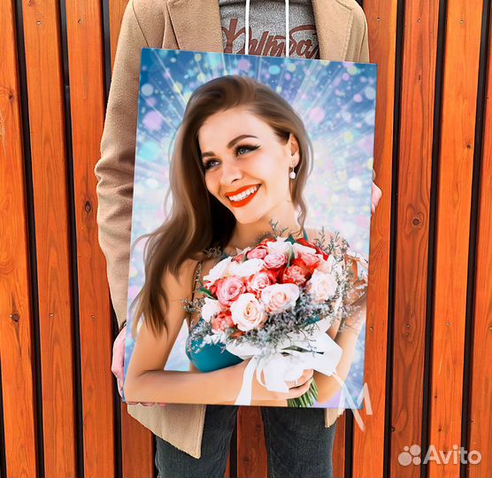 Портрет по фото на холсте. Печать фото на холсте