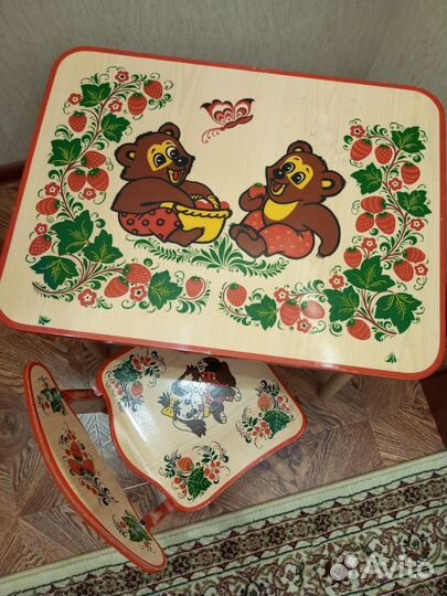 Детский стол и стул хохлома