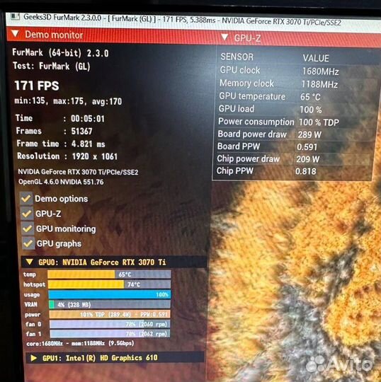 Asus GeForce RTX 3070 Ti TUF Gaming OC 8Gb