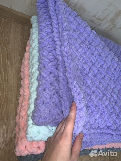 Плед детский вязаный ручная работа
