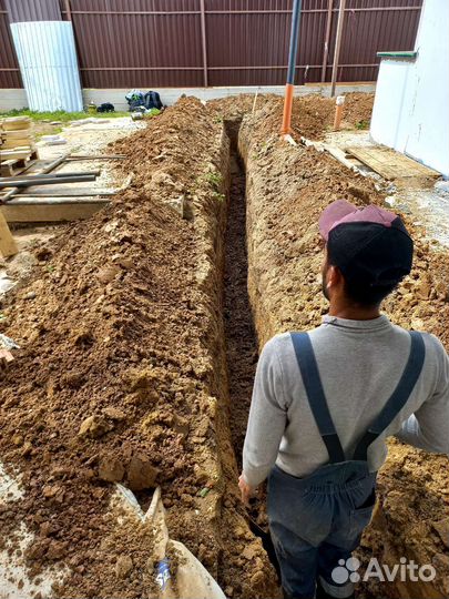 Землекопы копка траншей дренаж