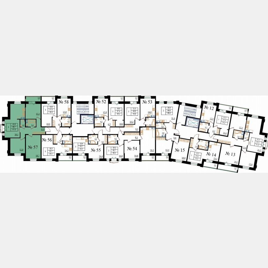 3-к. квартира, 87,8 м², 4/8 эт.