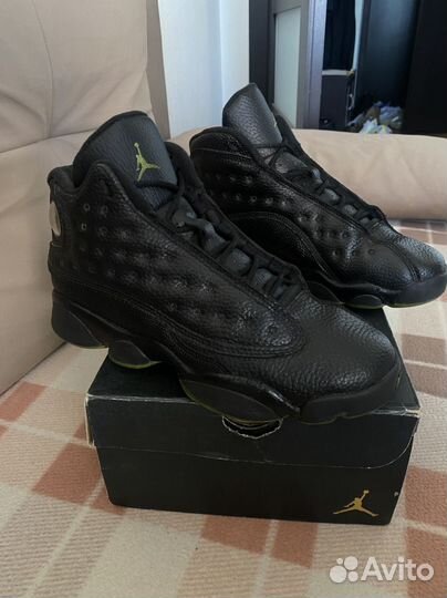 Nike air jordan 13 retro оригинал черные зелёные э