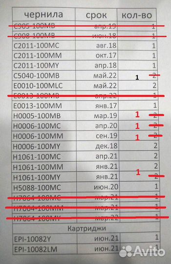 Чернила Inktec для струйных принтеров (просрочка)