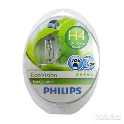Автолампа philips H4 12V 60/55W P43t Eco Vision (1