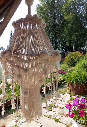 Люстра абажур макраме